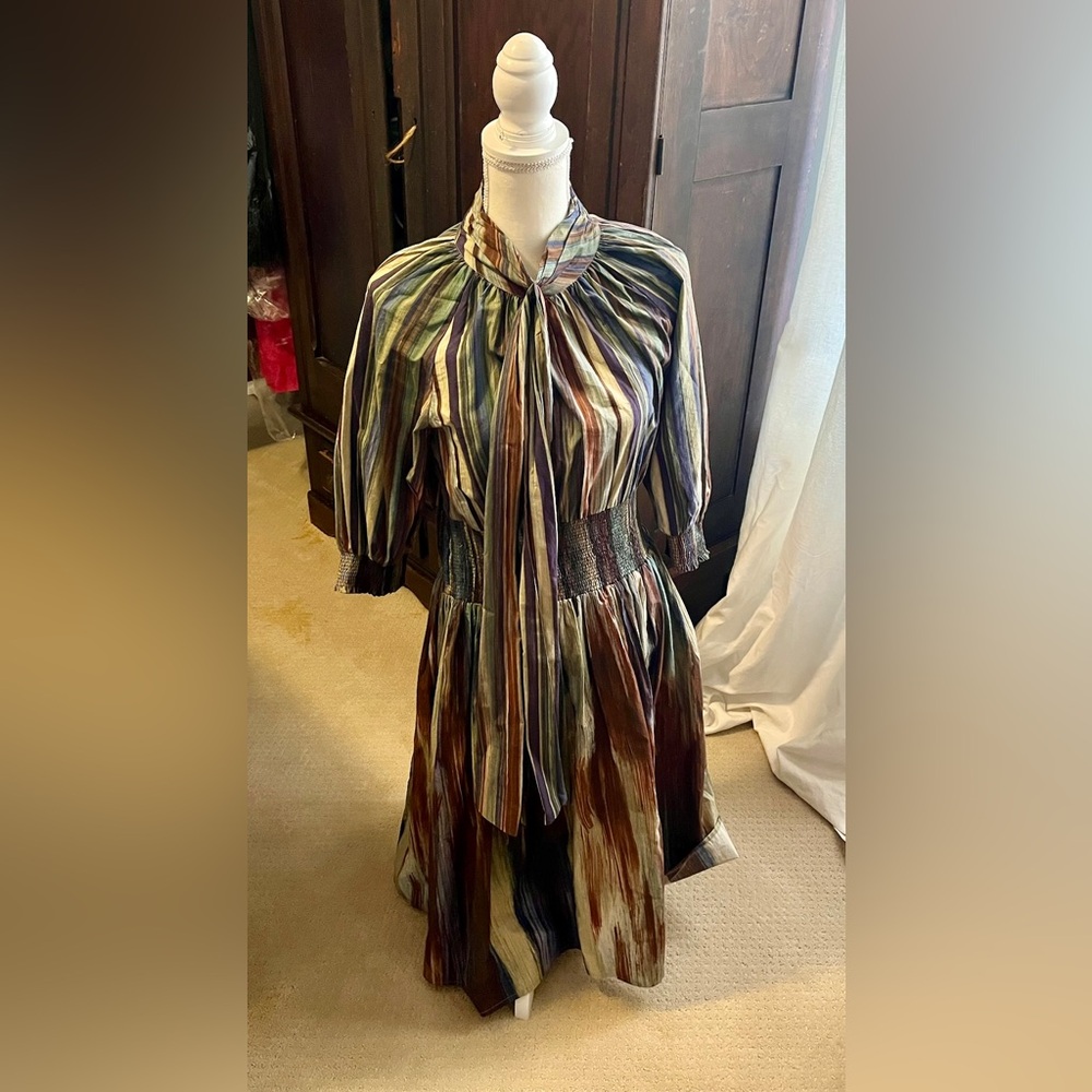 Anthropologie Conditions Apply tie-neck dress